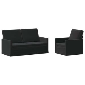 vidaXL Conjunto de Sof&aacute;s 2 pcs Preto Veludo (V)