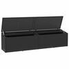 vidaXL Caixa de arrumação para jardim 220x50x58 cm vime PE preto