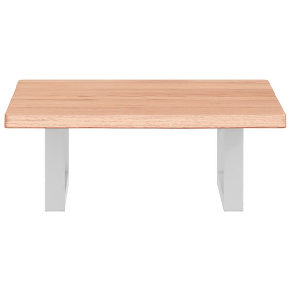 vidaXL Prateleira de parede p/ lavat&oacute;rio a&ccedil;o/madeira carvalho maci&ccedil;a