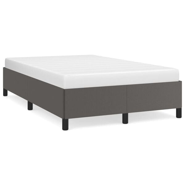vidaXL Estrutura de cama 120x200 cm couro artificial cinzento