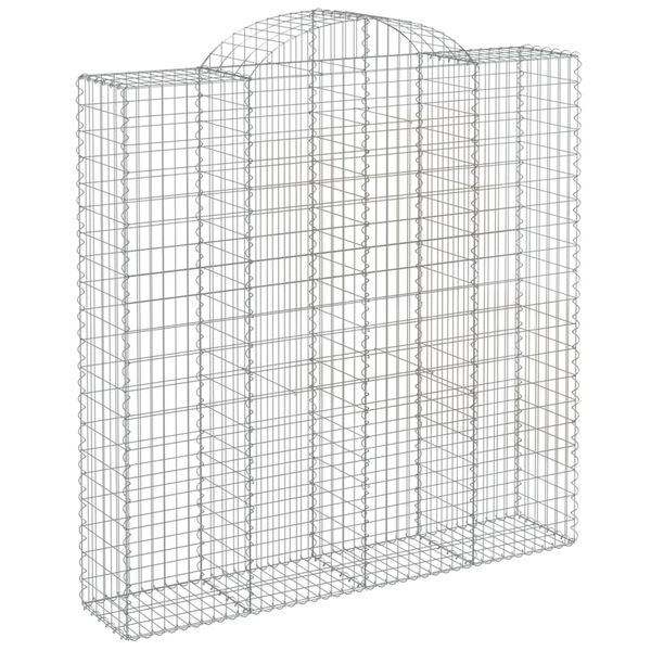 vidaXL Cestos gabi&atilde;o arqueados 10 pcs 200x50x200/220 ferro galvanizado
