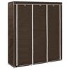 vidaXL Roupeiro compartimentos e var&otilde;es 150x45x175cm tecido castanho