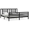 vidaXL Estrutura de cama com cabeceira 200x200 cm madeira maci&ccedil;a preto