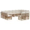 vidaXL Conjunto de Sof&aacute;s para Exterior Natural e Branco Creme