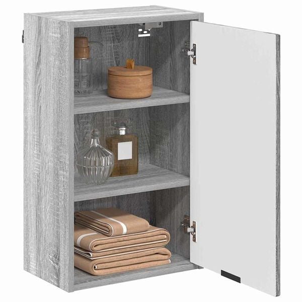 vidaXL Arm&aacute;rio de Banheiro com porta Cinza Sonoma 39 x 23,5 x 65 cm
