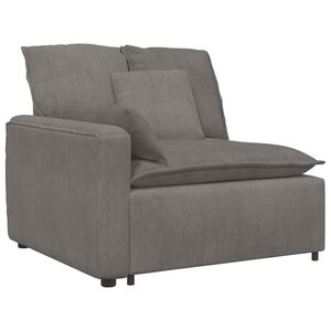 vidaXL M&oacute;dulo de extremidade de apoio de bra&ccedil;o para sof&aacute; modular com almofadas, cinza claro, 100 cm