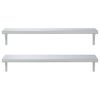 vidaXL Prateleiras de parede 2 pcs 100x30 cm a&ccedil;o inoxid&aacute;vel prateado