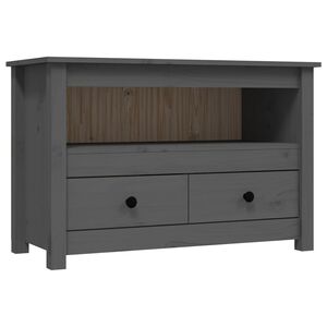 vidaXL M&oacute;vel de TV 79x35x52 cm madeira de pinho maci&ccedil;a cinzento