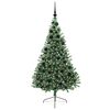 vidaXL &Aacute;rvore de Natal Artificial Pr&eacute;-iluminada Verde 180 cm PVC