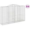 vidaXL Cestos gabi&atilde;o arqueados 4pcs 300x50x180/200cm ferro galvanizado