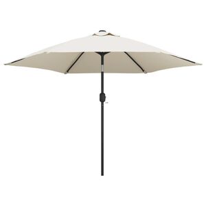 vidaXL Guarda-sol c/ var&atilde;o de a&ccedil;o 3m branco areia