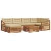 vidaXL Conjunto de Sof&aacute;s para Exterior 7 unid. Natural e Bege