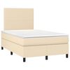 vidaXL Cama boxspring com colch&atilde;o 120x190 cm tecido cor creme