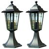vidaXL Candeeiros de jardim 2 pcs alum&iacute;nio verde-escuro e preto