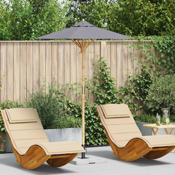 vidaXL Guarda-sol de Jardim Cinza Escuro &Oslash; 270 x 260 cm Bambu