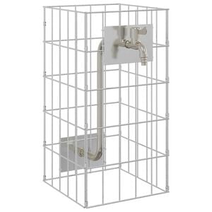 vidaXL Torneira Gabion Prateado 26 x 25 x 50 cm A&ccedil;o inoxid&aacute;vel