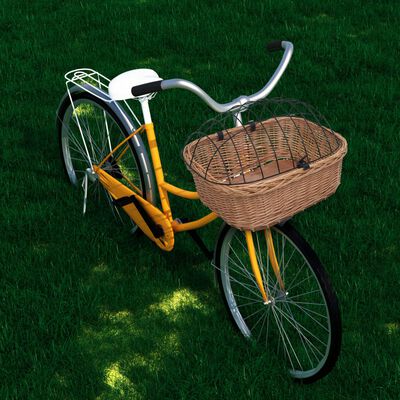 vidaXL Cesto bicicleta com cobertura 50x45x35 cm salgueiro natural