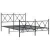 vidaXL Estrutura de cama com cabeceira e p&eacute;s 140x190 cm metal preto