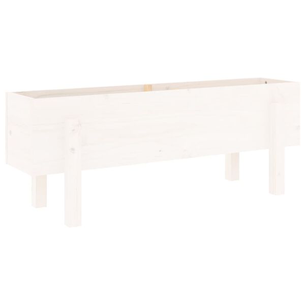 vidaXL Canteiro elevado de jardim 101x30x38 cm pinho maci&ccedil;o branco