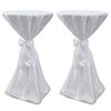 vidaXL Toalha de mesa com fita, 80 cm / 2 pe&ccedil;as, Branca