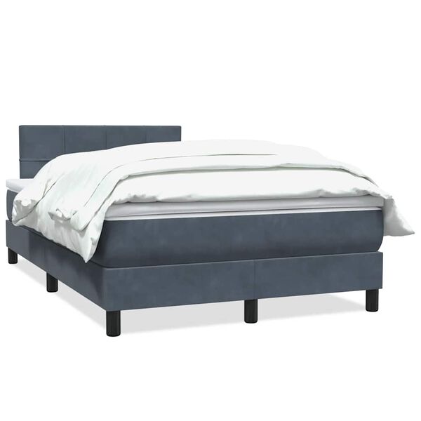 vidaXL Cama boxspring com colch&atilde;o 120x220 cm veludo cinzento-escuro