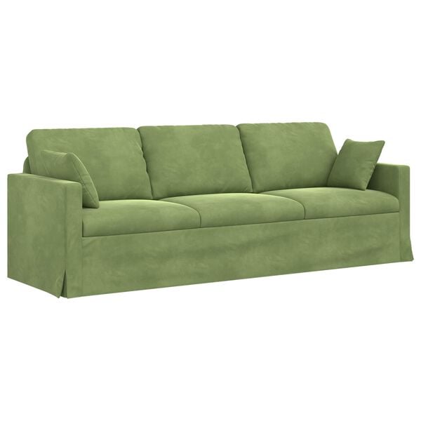 vidaXL Sof&aacute; Verde Claro 228 x 78 x 80 cm Veludo