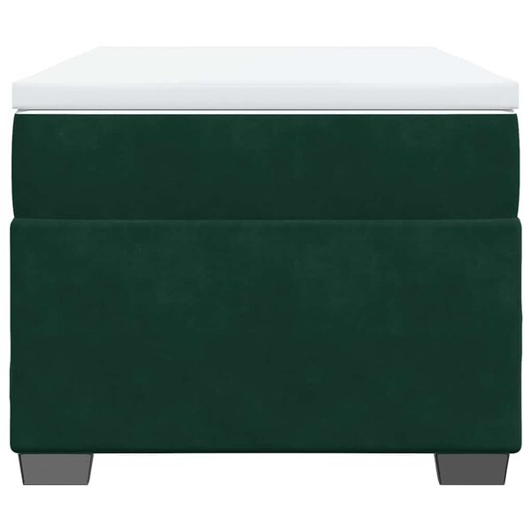 vidaXL Cama com molas/colch&atilde;o 90x190 cm veludo verde-escuro