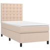 vidaXL Cama box spring c/ colch&atilde;o/LED 90x200cm couro artif. cappuccino