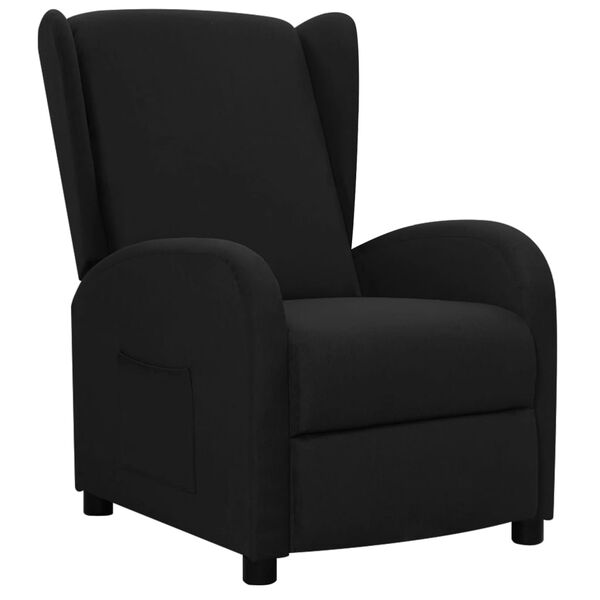 vidaXL Poltrona reclin&aacute;vel tecido preto