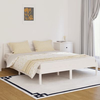 vidaXL Estrutura de cama 160x200 cm pinho maciço branco