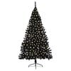 vidaXL &Aacute;rvore de Natal Artificial Pr&eacute;-iluminada Preto 240 cm PVC