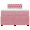 vidaXL Cama boxspring com colch&atilde;o 120x200 cm veludo rosa