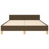 vidaXL Estrutura de cama sem colch&atilde;o 140x200 cm tecido castanho-escuro
