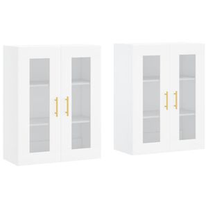 vidaXL M&oacute;veis de parede 2 pcs derivados de madeira branco