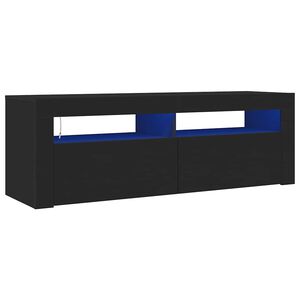 vidaXL M&oacute;vel de TV com luzes LED 120x35x40 cm preto