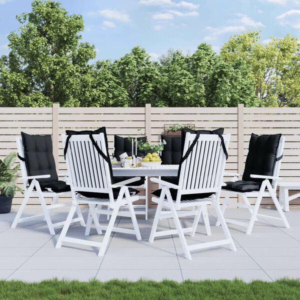 vidaXL Almofadões p/ cadeira encosto alto 6 pcs tecido oxford preto