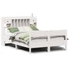 vidaXL Cama com estante sem colch&atilde;o 160x200 cm pinho maci&ccedil;o branco