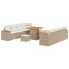 vidaXL Conjunto de Sof&aacute; de Jardim 11 unid. Bege vime PE