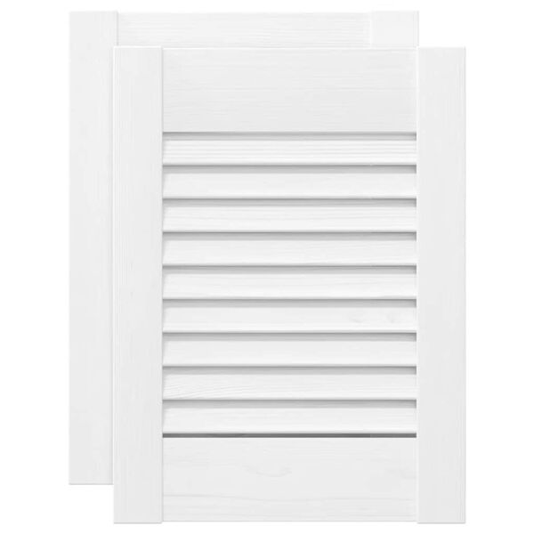 vidaXL Portas de arm&aacute;rio 2 pcs design de persiana 39,5x29,5 cm branco