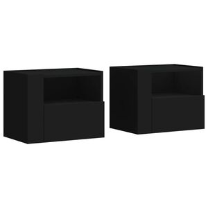 vidaXL Mesas de cabeceira de parede 2 pcs 45x30x35 cm preto