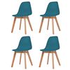 vidaXL Cadeiras de jantar 4 pcs pl&aacute;stico turquesa