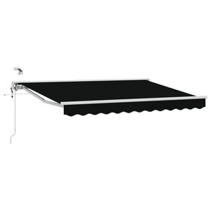 vidaXL Toldo Retr&aacute;til El&eacute;trico Preto e Branco 3 x 2,5 m