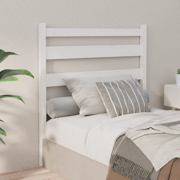 vidaXL Cabeceira de cama 106x4x100 cm pinho maci&ccedil;o branco