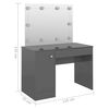 vidaXL Mesa de maquilhagem c/ LEDs 110x55x145 cm MDF cinza brilhante
