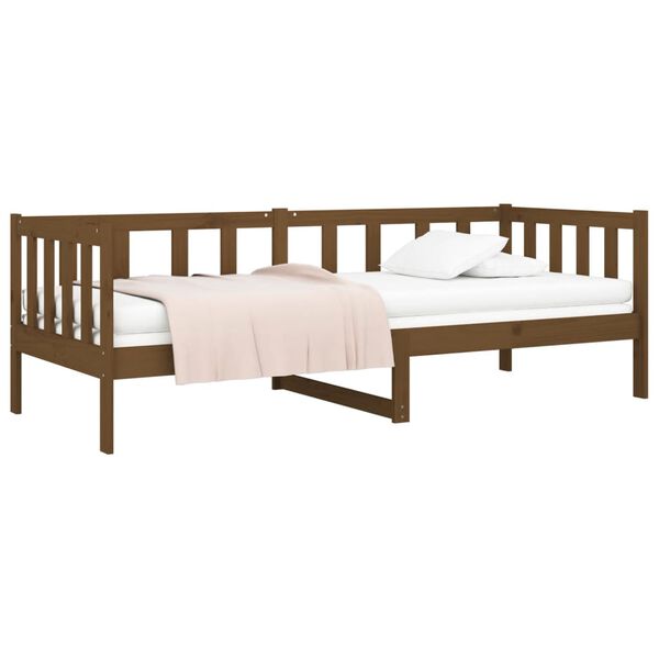 vidaXL Sof&aacute;-cama 80x200 cm madeira de pinho maci&ccedil;a castanho mel