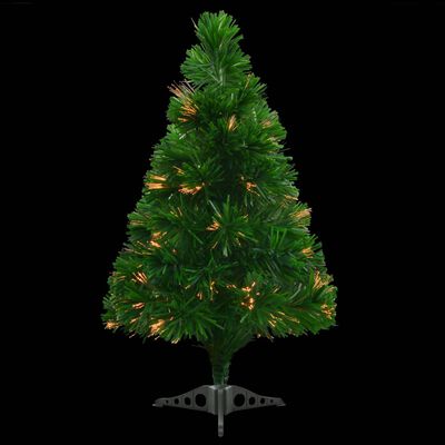 vidaXL Árvore de Natal artificial fibra óptica 64 cm verde 