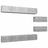 vidaXL 6 pcs conjunto de m&oacute;veis de TV derivados madeira cinza cimento