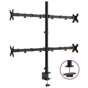 vidaXL Suporte para monitor VESA 75/100 mm a&ccedil;o preto
