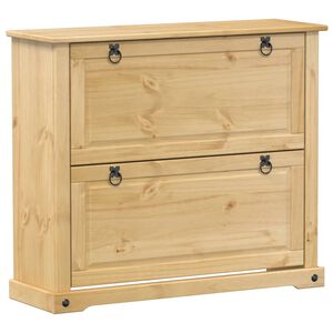 vidaXL Sapateira Corona 99x32x85 cm madeira de pinho maci&ccedil;a