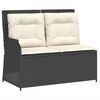 vidaXL 7 pcs conjunto lounge de jardim c/ almofad&otilde;es vime PE preto